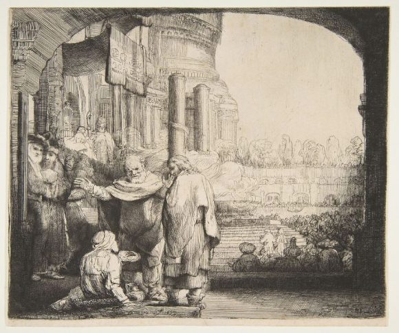 Peter and John Healing the Cripple at the Gate of the Temple Rembrandt